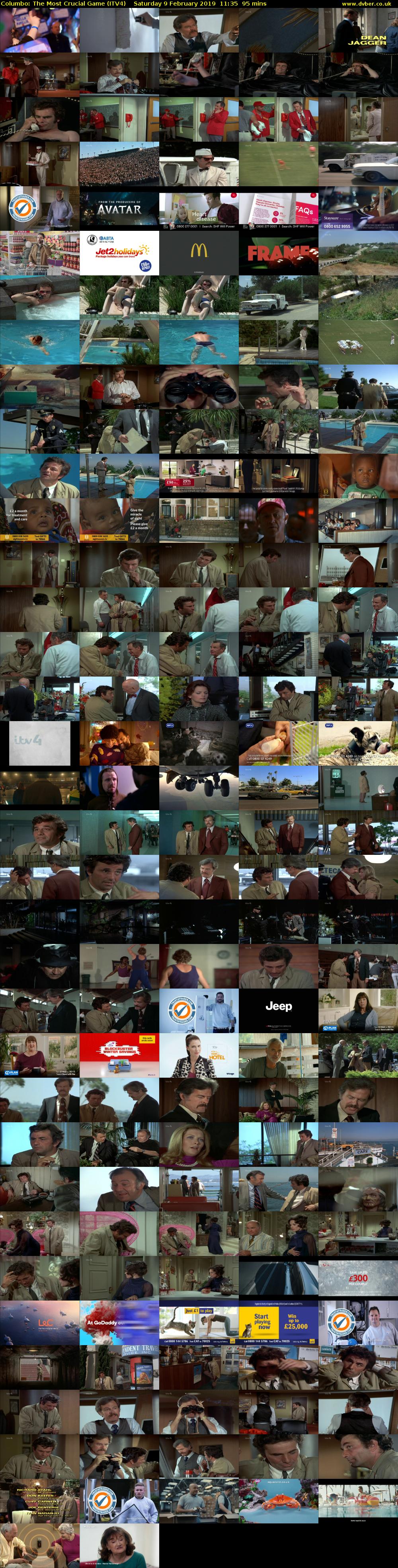 Columbo: The Most Crucial Game (ITV4) Saturday 9 February 2019 11:35 - 13:10