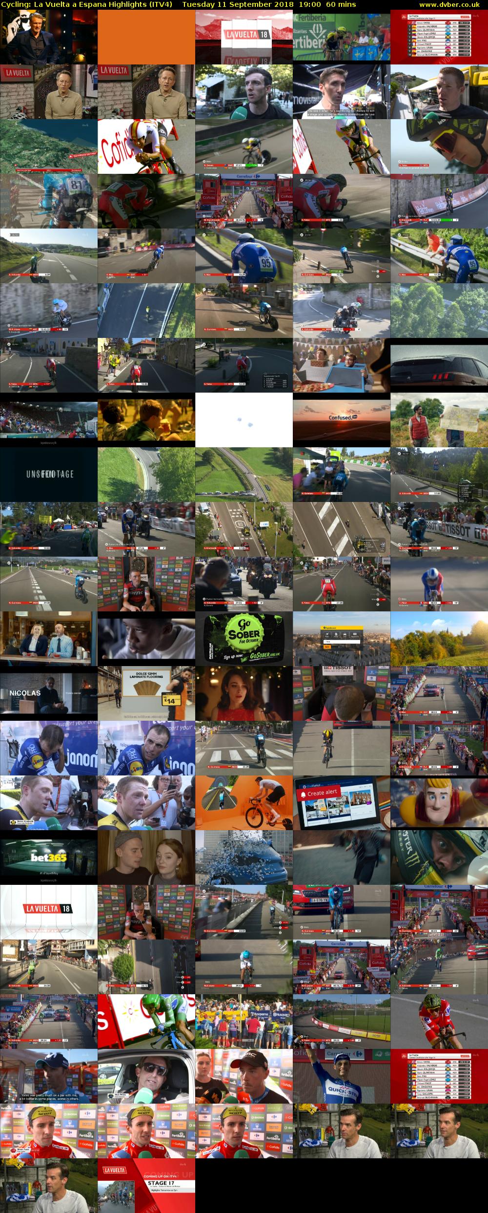 Cycling: La Vuelta a Espana Highlights (ITV4) Tuesday 11 September 2018 19:00 - 20:00