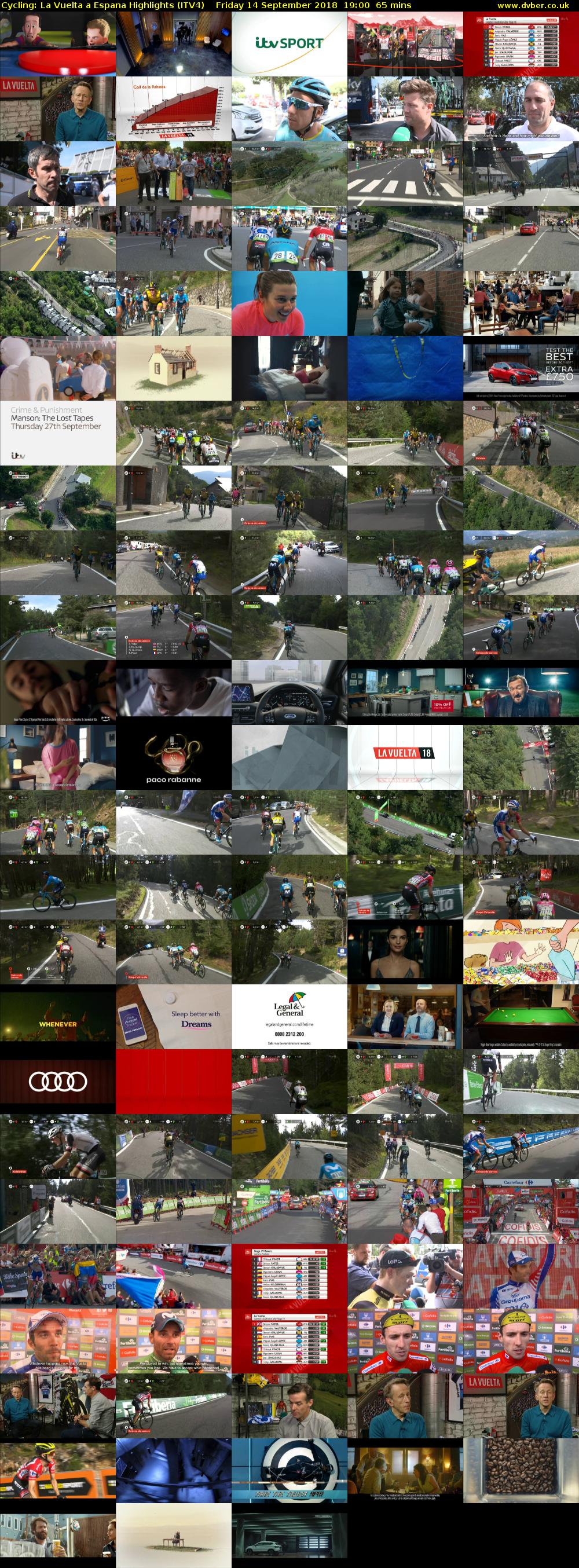 Cycling: La Vuelta a Espana Highlights (ITV4) Friday 14 September 2018 19:00 - 20:05