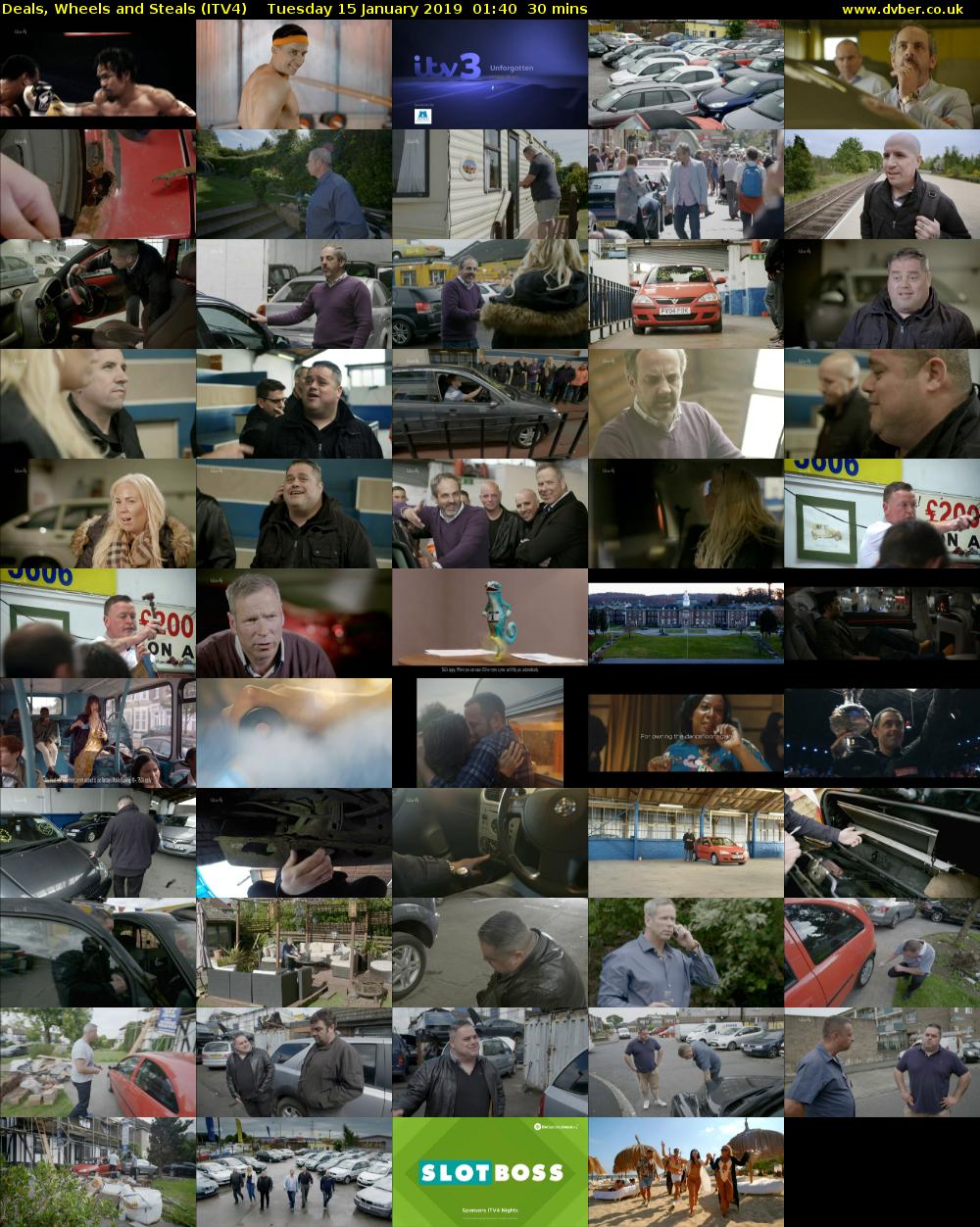 Deals, Wheels and Steals (ITV4) Tuesday 15 January 2019 01:40 - 02:10