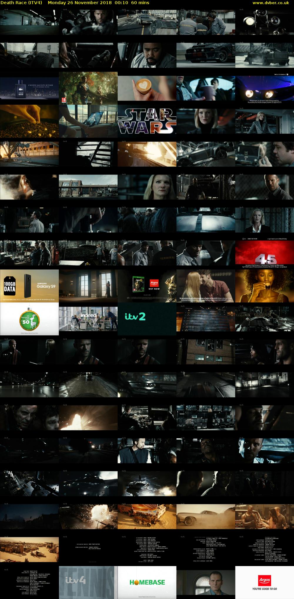 Death Race (ITV4) Monday 26 November 2018 00:10 - 01:10