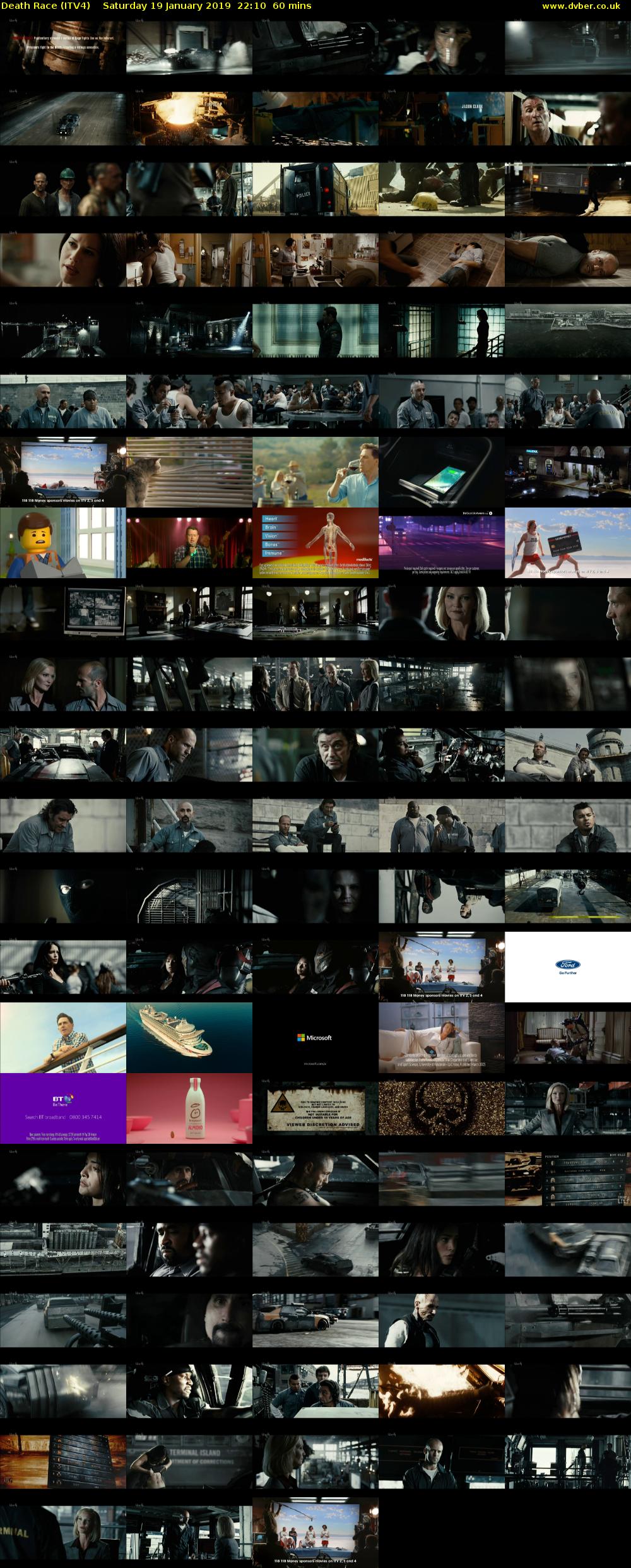 Death Race (ITV4) Saturday 19 January 2019 22:10 - 23:10