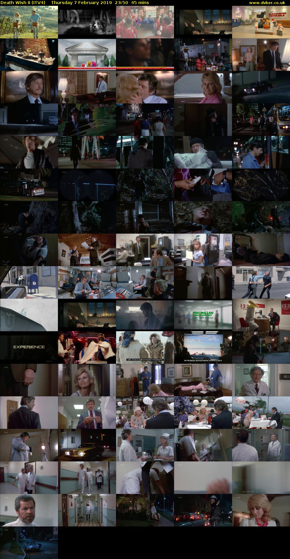 Death Wish II (ITV4) Thursday 7 February 2019 23:50 - 00:35