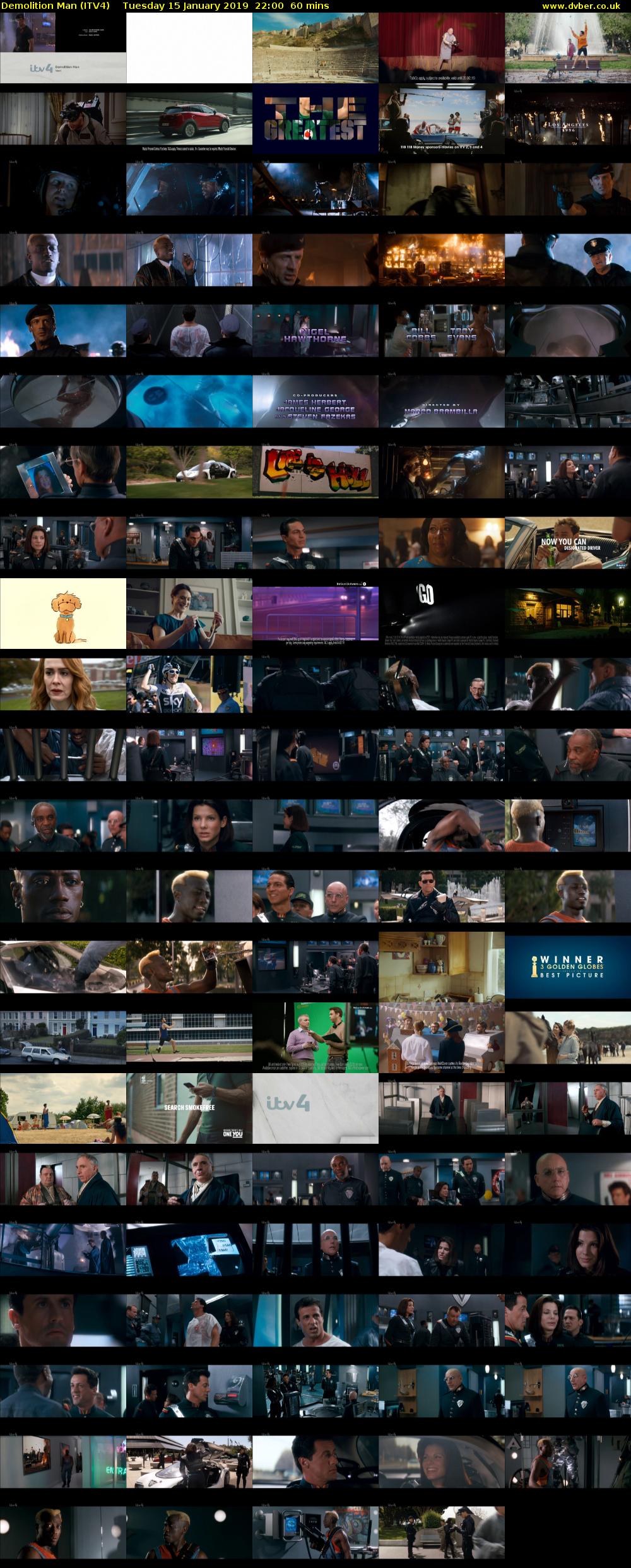 Demolition Man (ITV4) Tuesday 15 January 2019 22:00 - 23:00