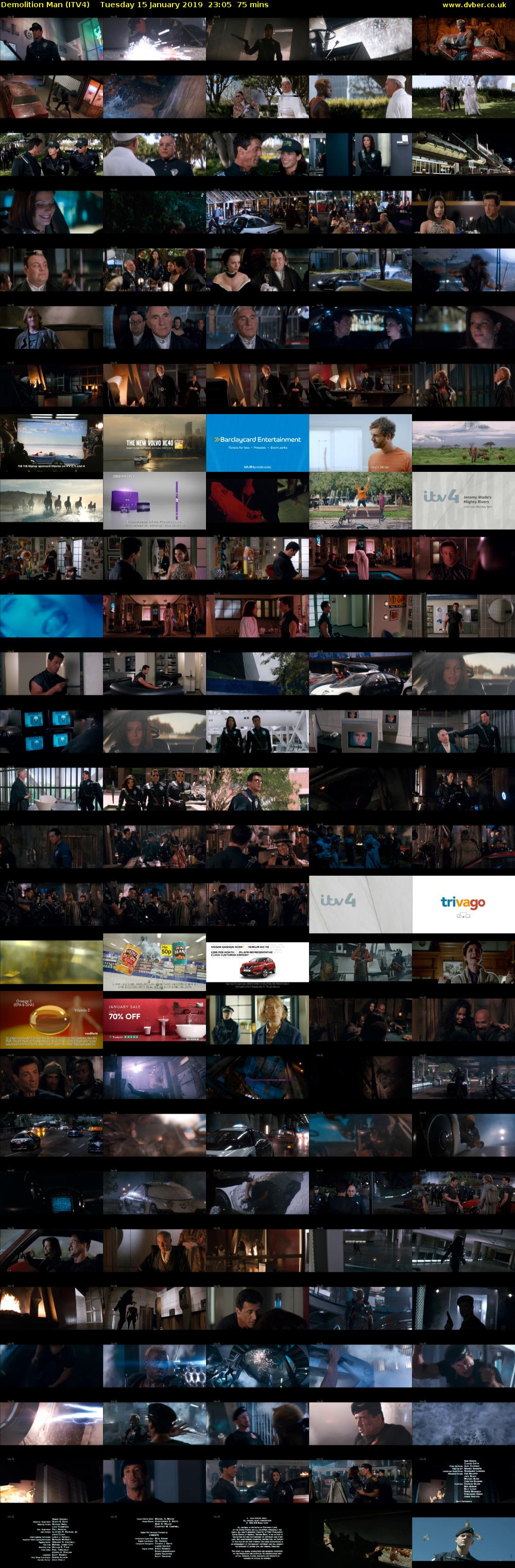 Demolition Man (ITV4) Tuesday 15 January 2019 23:05 - 00:20