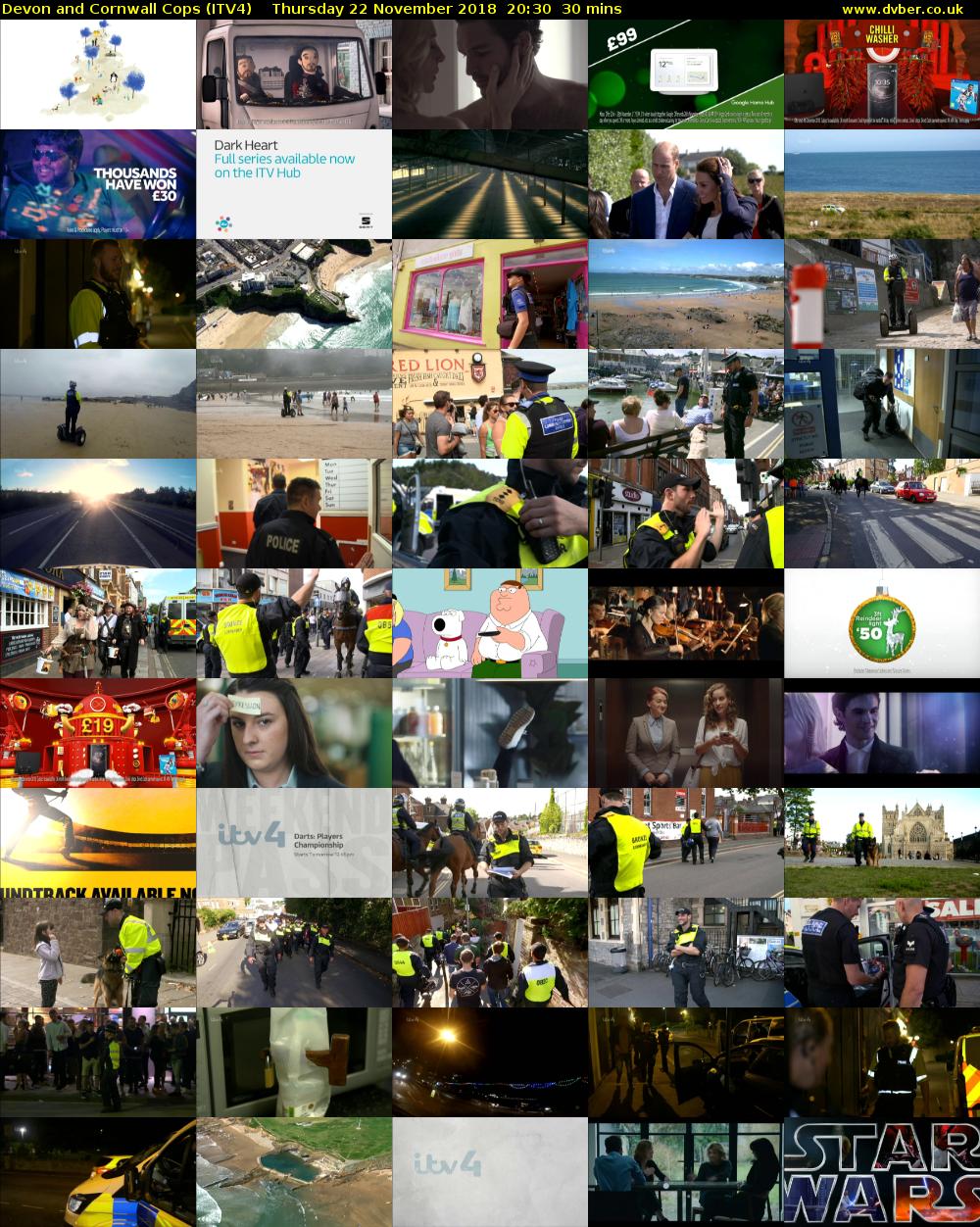 Devon and Cornwall Cops (ITV4) Thursday 22 November 2018 20:30 - 21:00