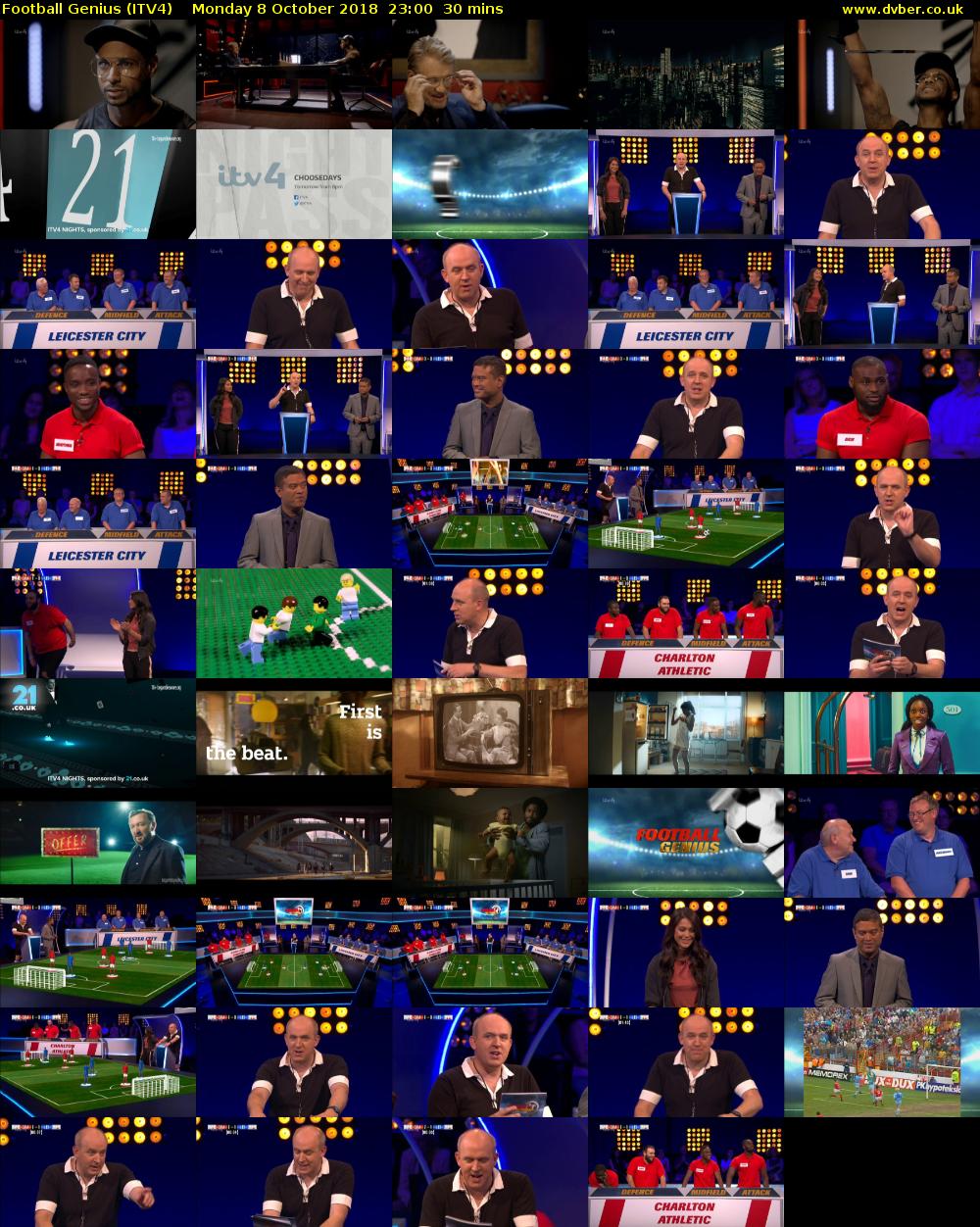 Football Genius (ITV4) Monday 8 October 2018 23:00 - 23:30