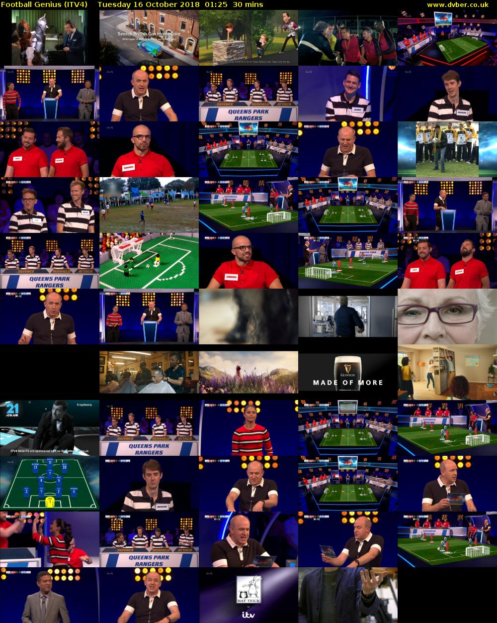 Football Genius (ITV4) Tuesday 16 October 2018 01:25 - 01:55