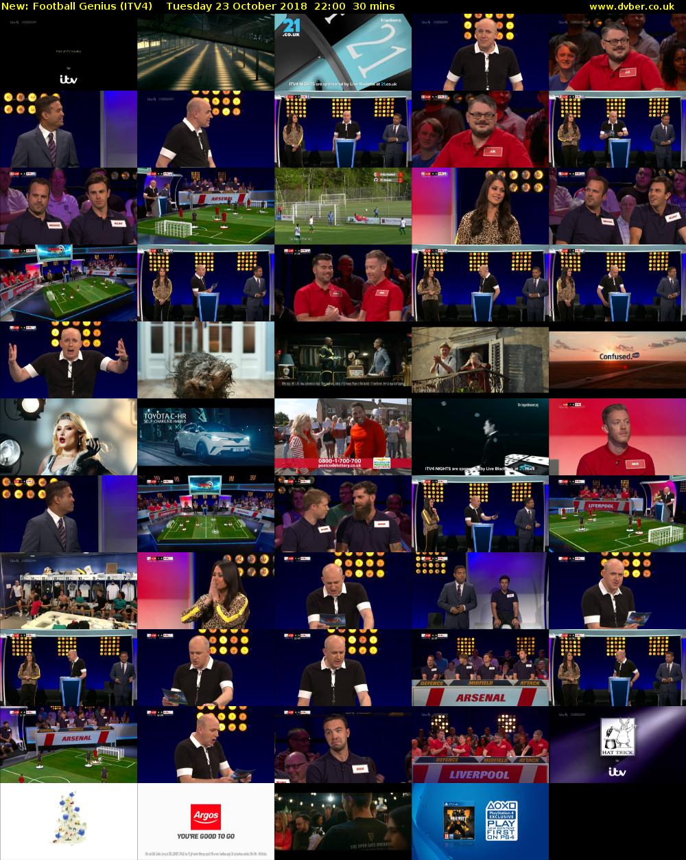 Football Genius (ITV4) Tuesday 23 October 2018 22:00 - 22:30