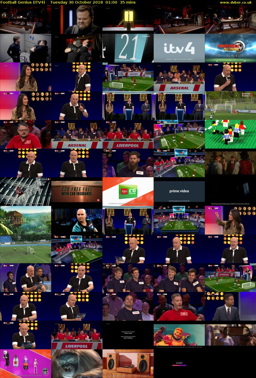 Football Genius (ITV4) Tuesday 30 October 2018 01:00 - 01:35