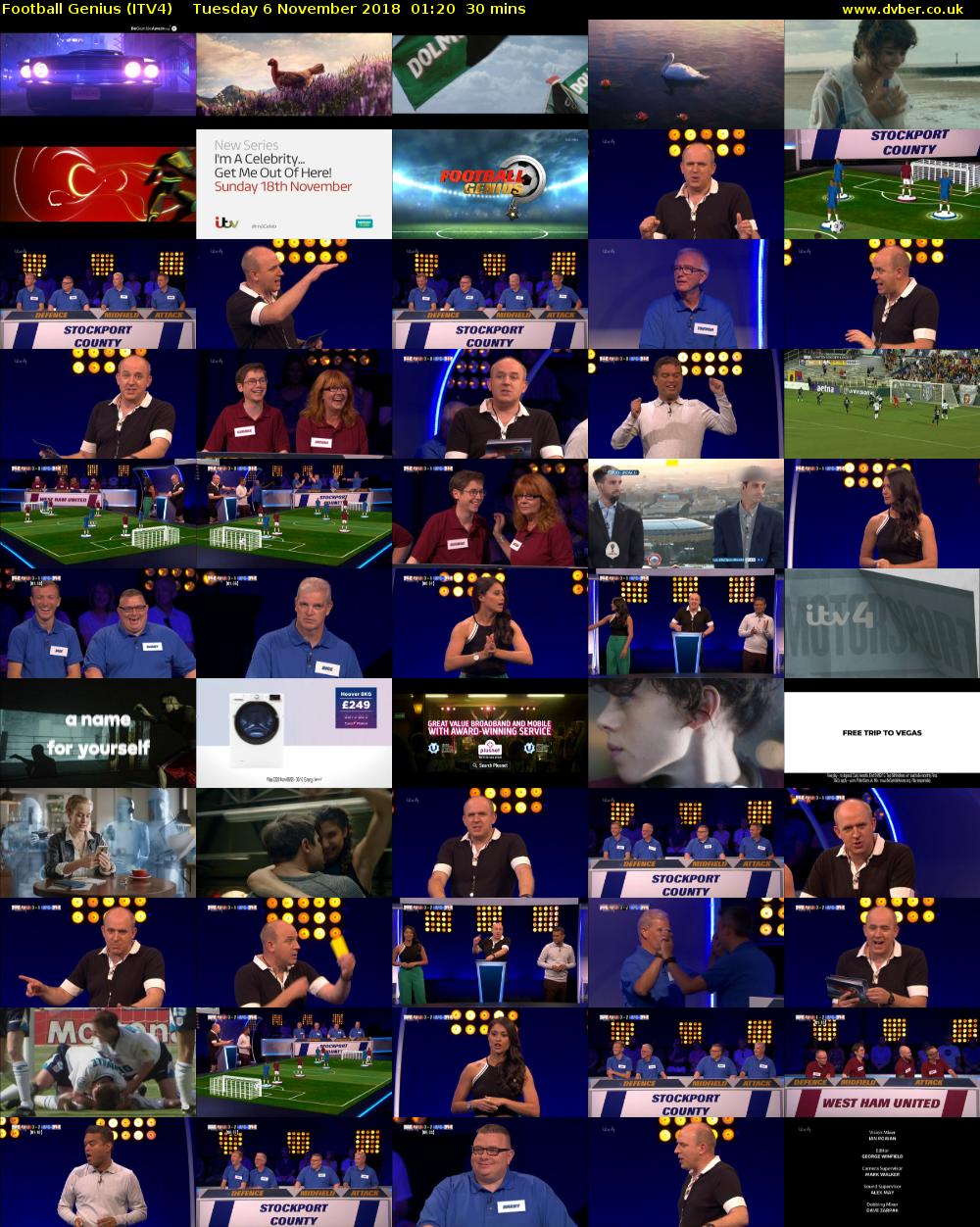 Football Genius (ITV4) Tuesday 6 November 2018 01:20 - 01:50
