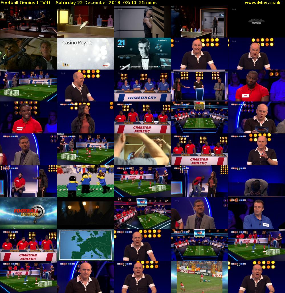 Football Genius (ITV4) Saturday 22 December 2018 03:40 - 04:05