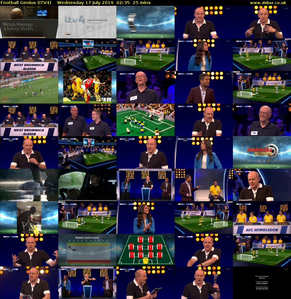 Football Genius (ITV4) Wednesday 17 July 2019 02:35 - 03:00
