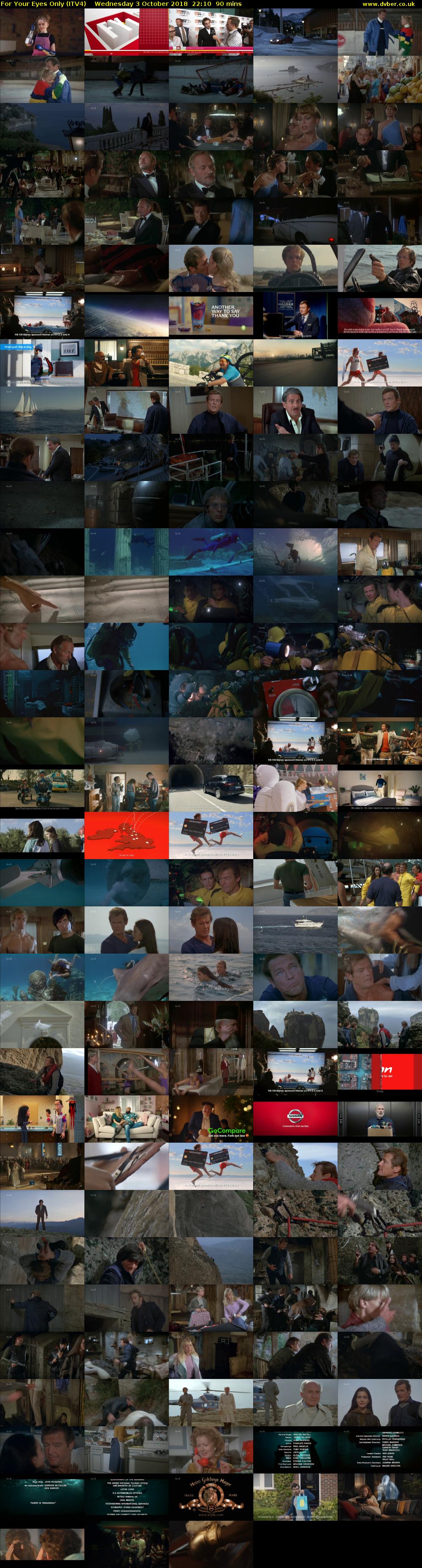 For Your Eyes Only (ITV4) Wednesday 3 October 2018 22:10 - 23:40