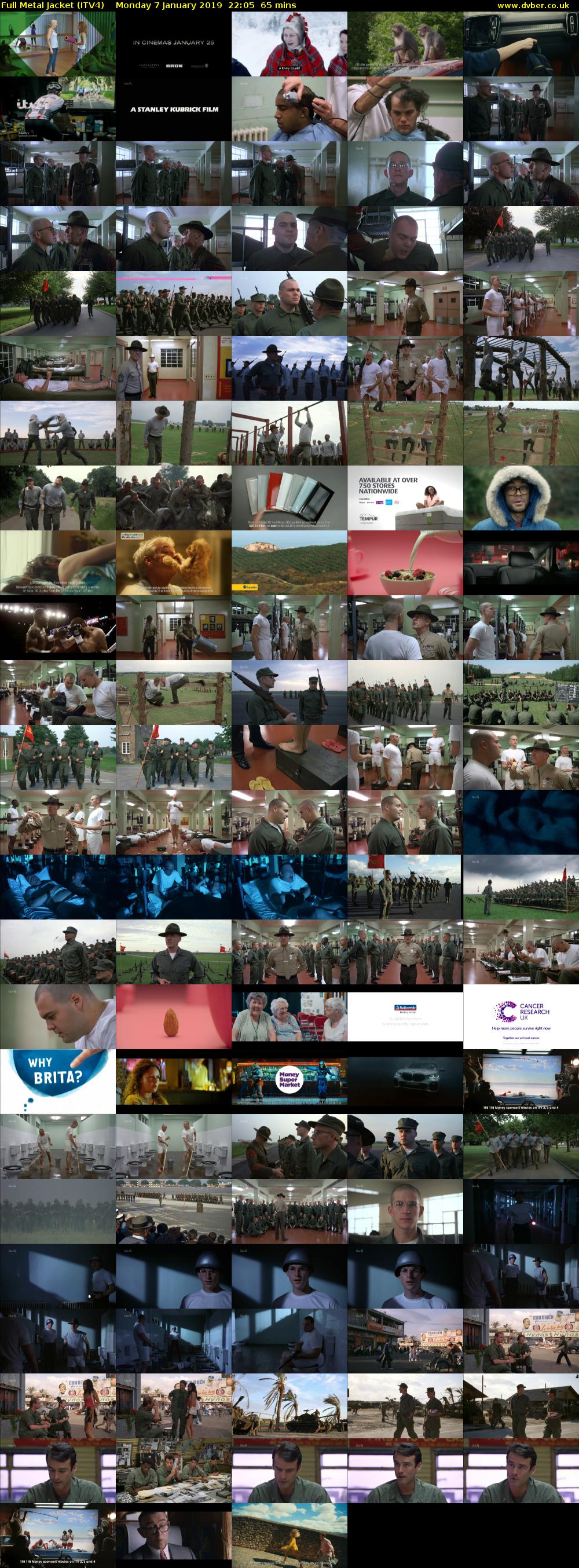 Full Metal Jacket (ITV4) Monday 7 January 2019 22:05 - 23:10