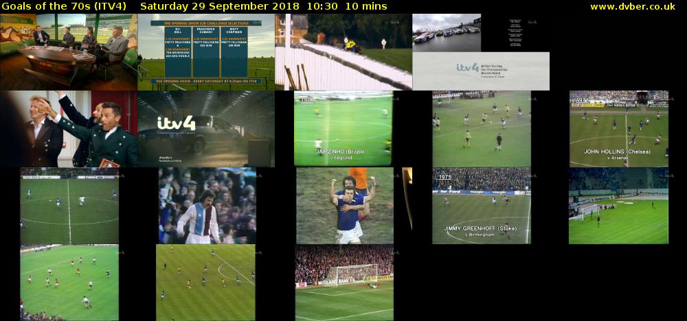 Goals of the 70s (ITV4) Saturday 29 September 2018 10:30 - 10:40