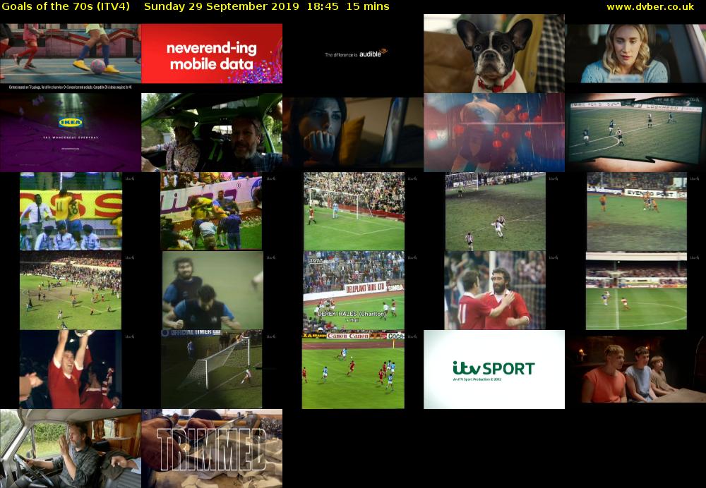 Goals of the 70s (ITV4) Sunday 29 September 2019 18:45 - 19:00