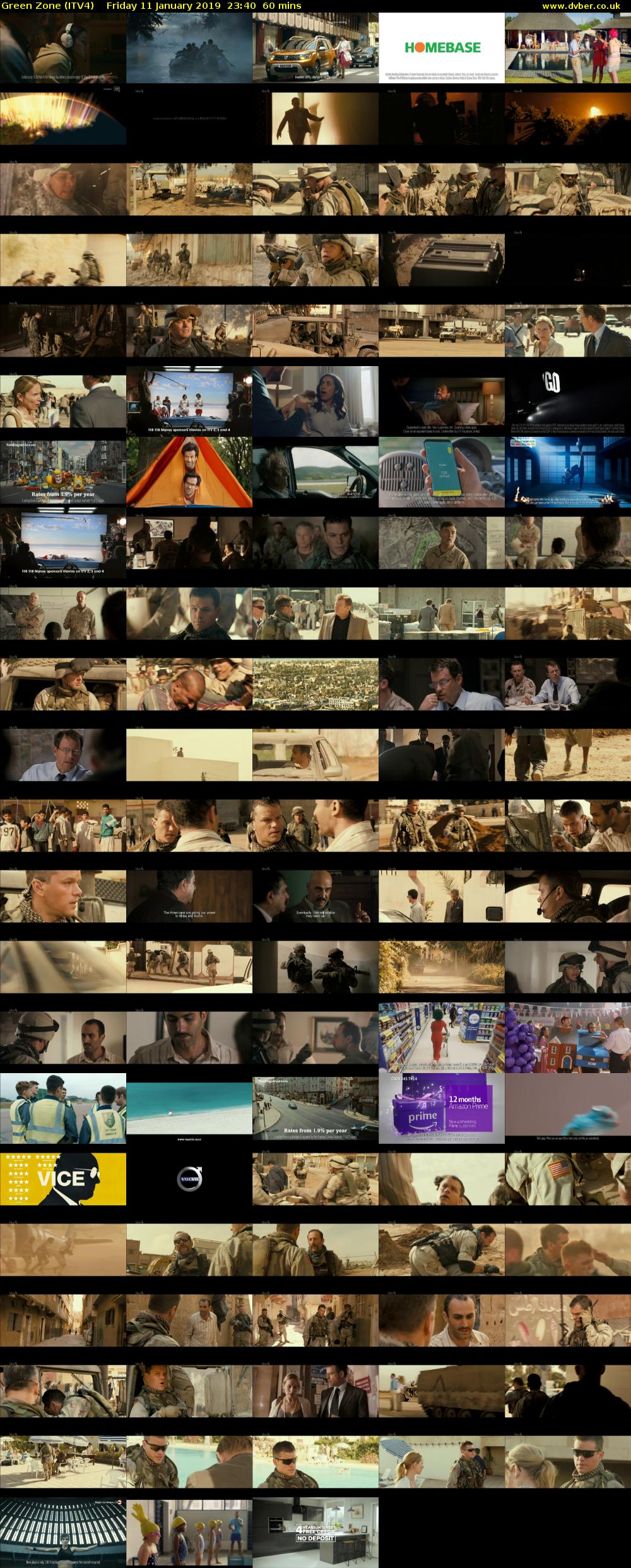 Green Zone (ITV4) Friday 11 January 2019 23:40 - 00:40