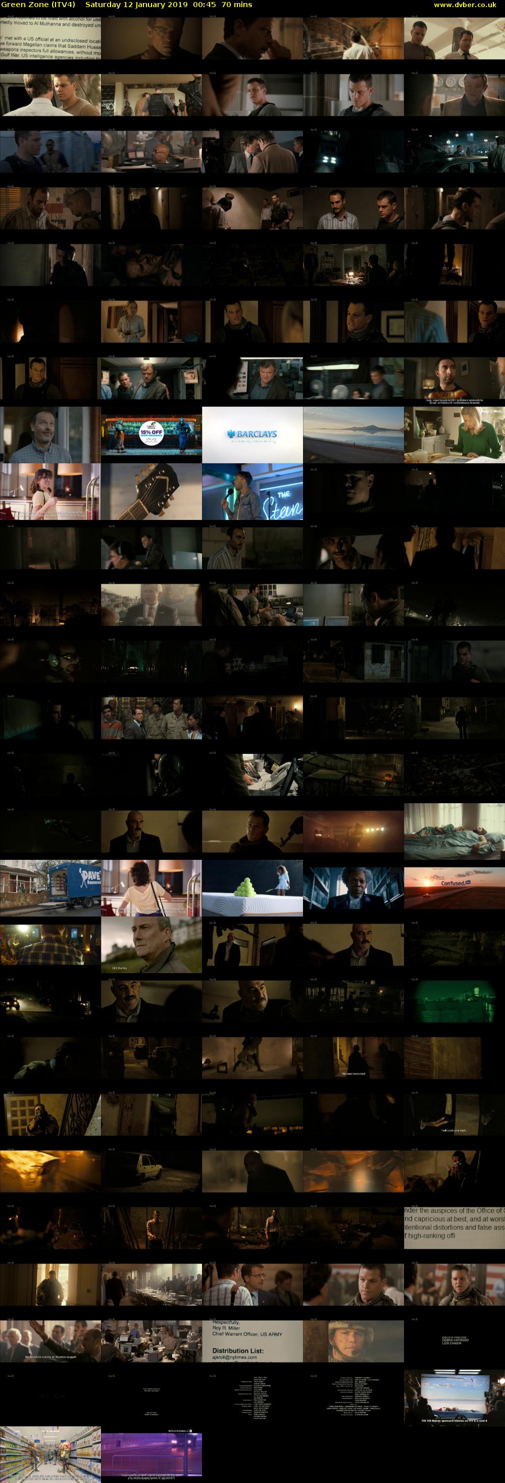 Green Zone (ITV4) Saturday 12 January 2019 00:45 - 01:55