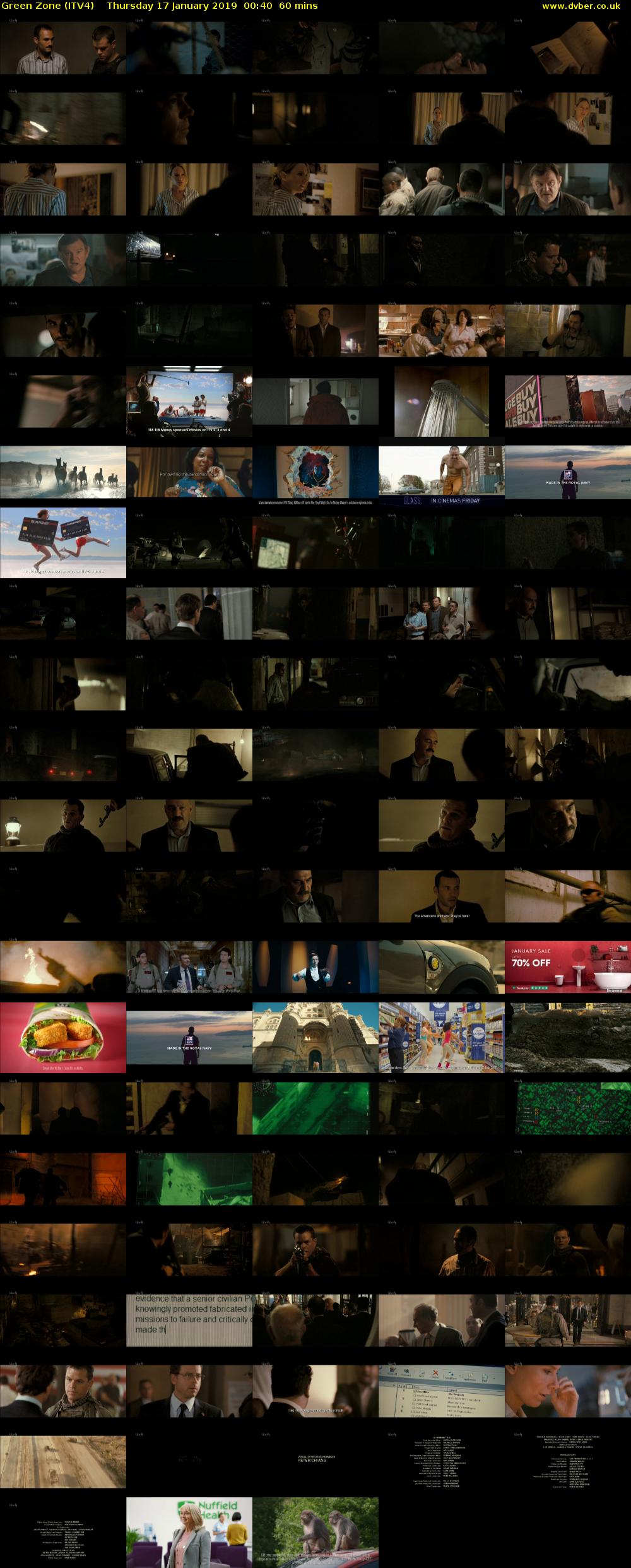 Green Zone (ITV4) Thursday 17 January 2019 00:40 - 01:40