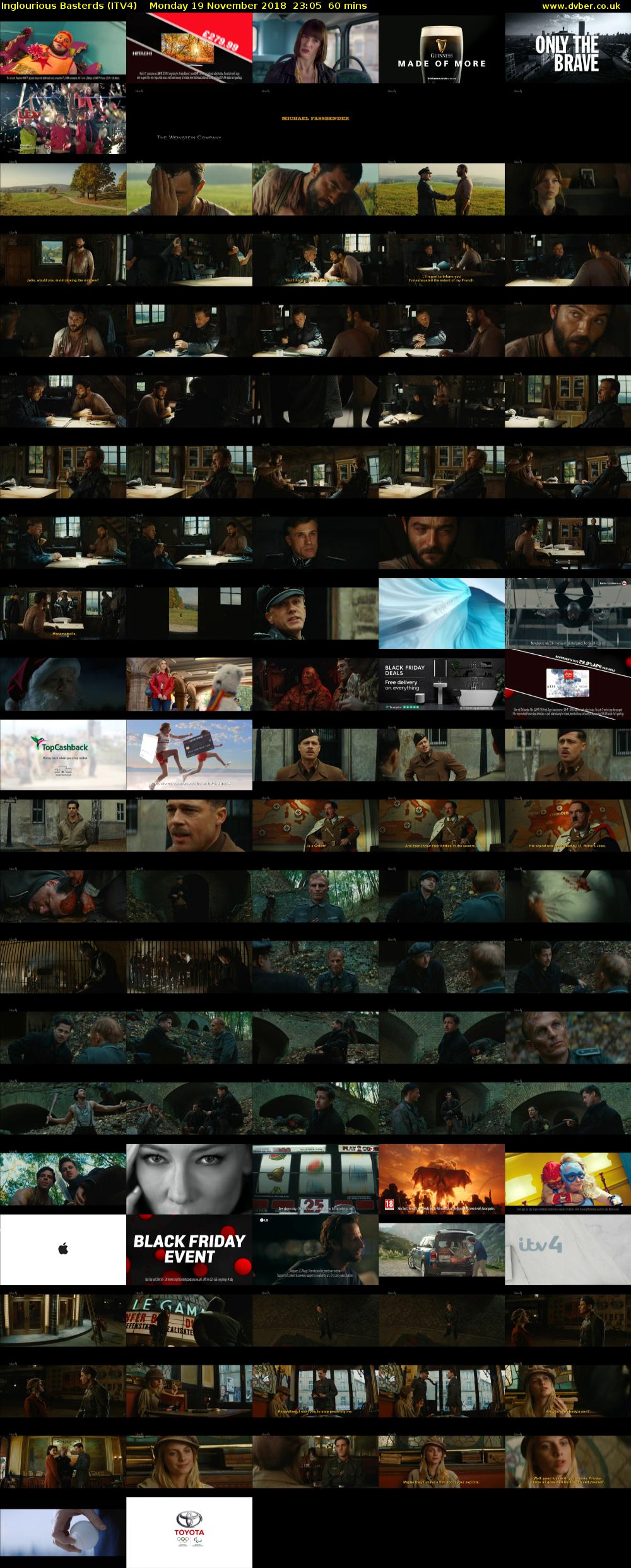 Inglourious Basterds (ITV4) Monday 19 November 2018 23:05 - 00:05