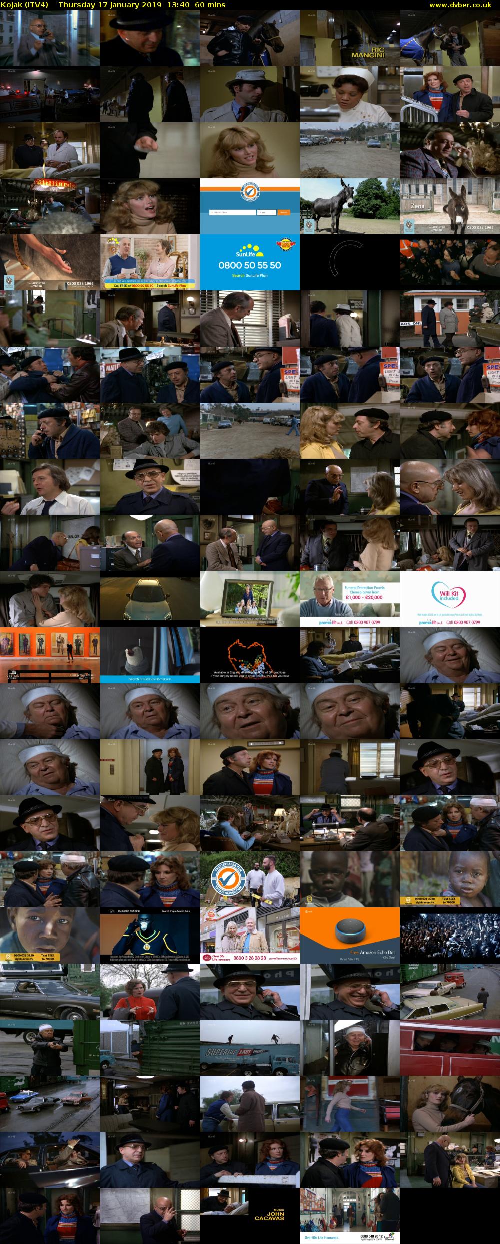 Kojak (ITV4) Thursday 17 January 2019 13:40 - 14:40