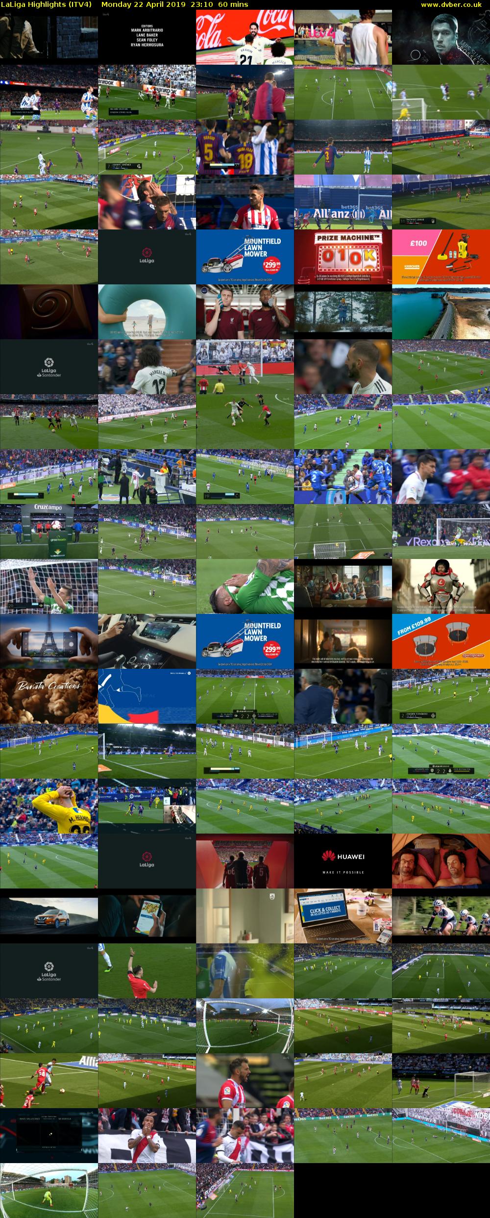 LaLiga Highlights (ITV4) Monday 22 April 2019 23:10 - 00:10