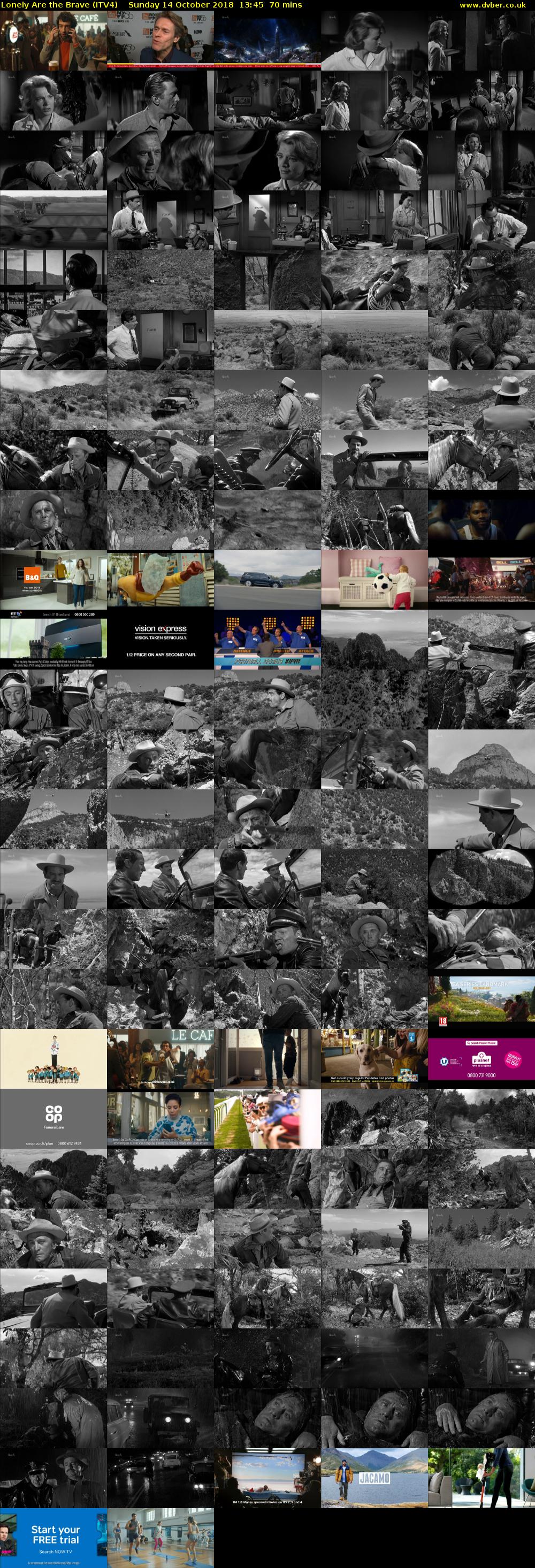 Lonely Are the Brave (ITV4) Sunday 14 October 2018 13:45 - 14:55