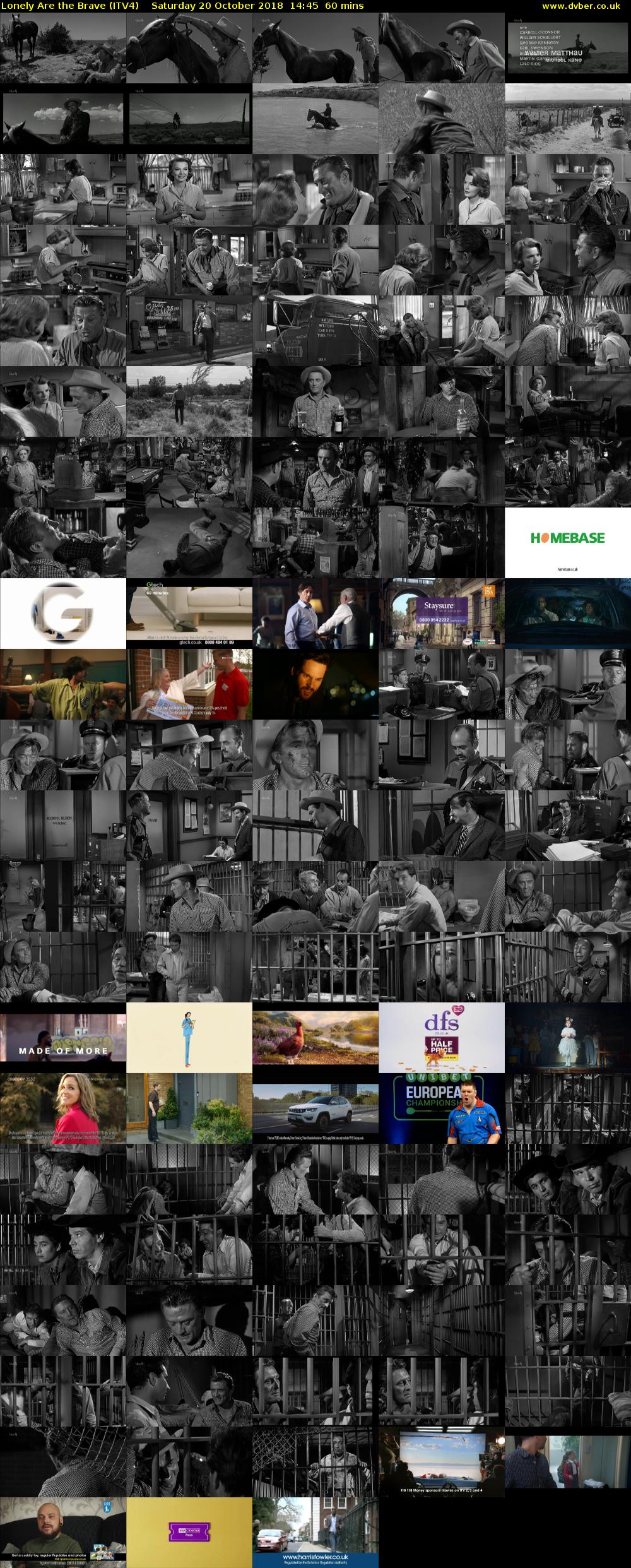 Lonely Are the Brave (ITV4) Saturday 20 October 2018 14:45 - 15:45