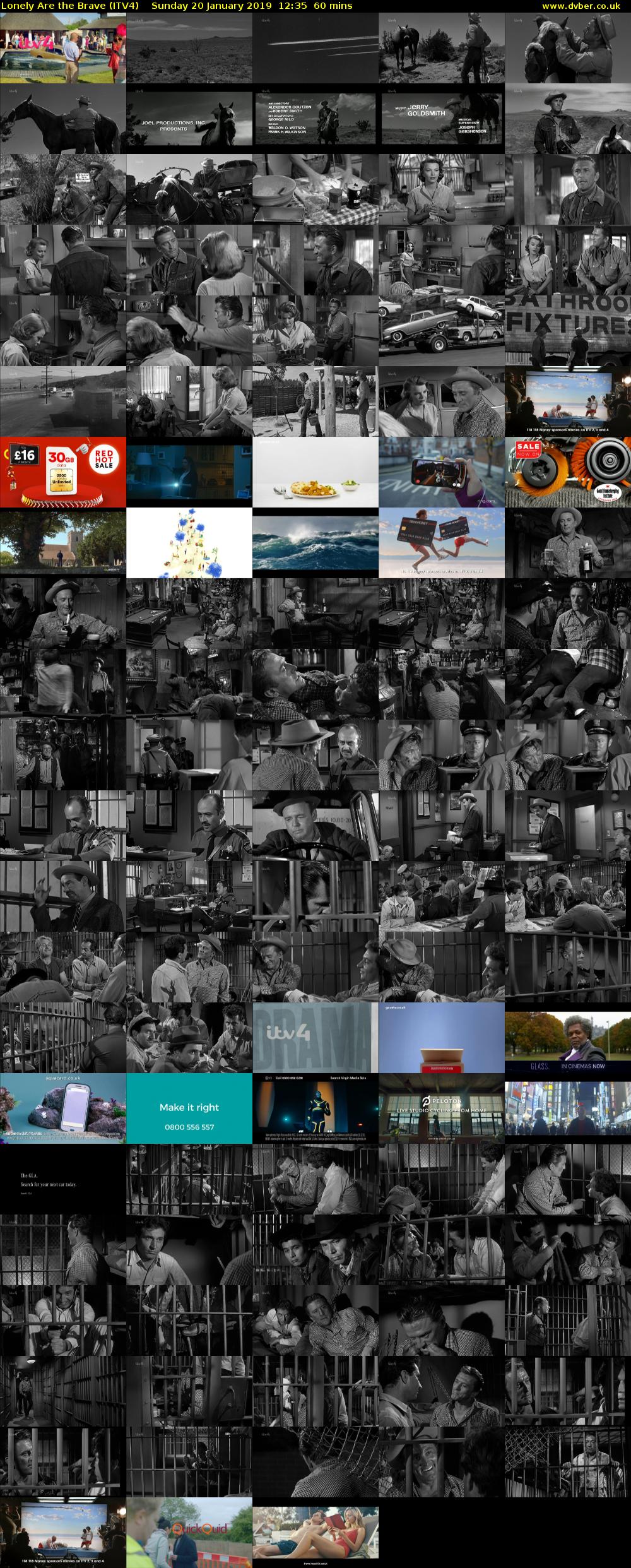 Lonely Are the Brave (ITV4) Sunday 20 January 2019 12:35 - 13:35