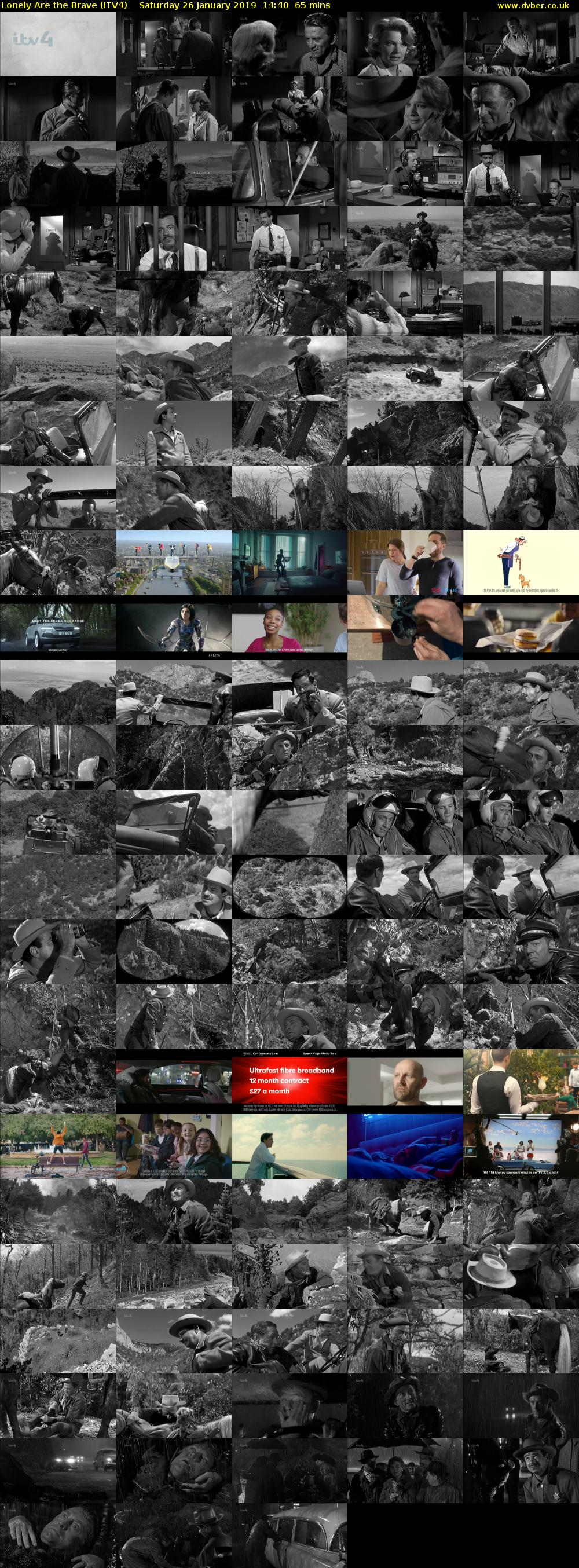 Lonely Are the Brave (ITV4) Saturday 26 January 2019 14:40 - 15:45