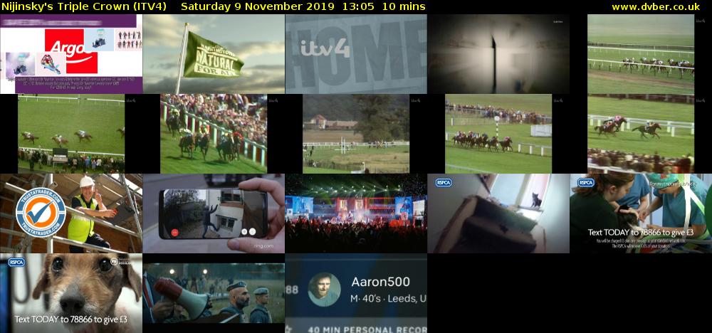 Nijinsky's Triple Crown (ITV4) Saturday 9 November 2019 13:05 - 13:15