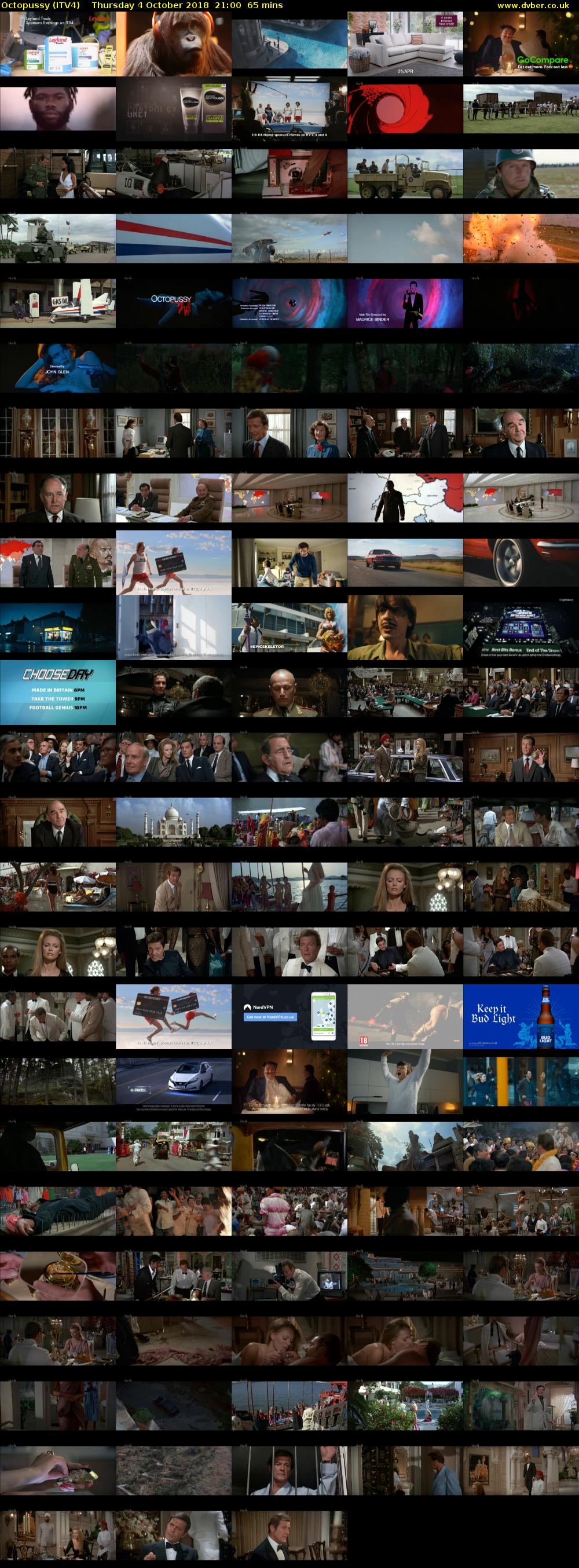 Octopussy (ITV4) Thursday 4 October 2018 21:00 - 22:05