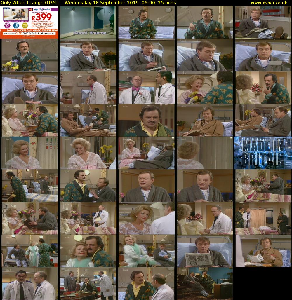 Only When I Laugh (ITV4) Wednesday 18 September 2019 06:00 - 06:25