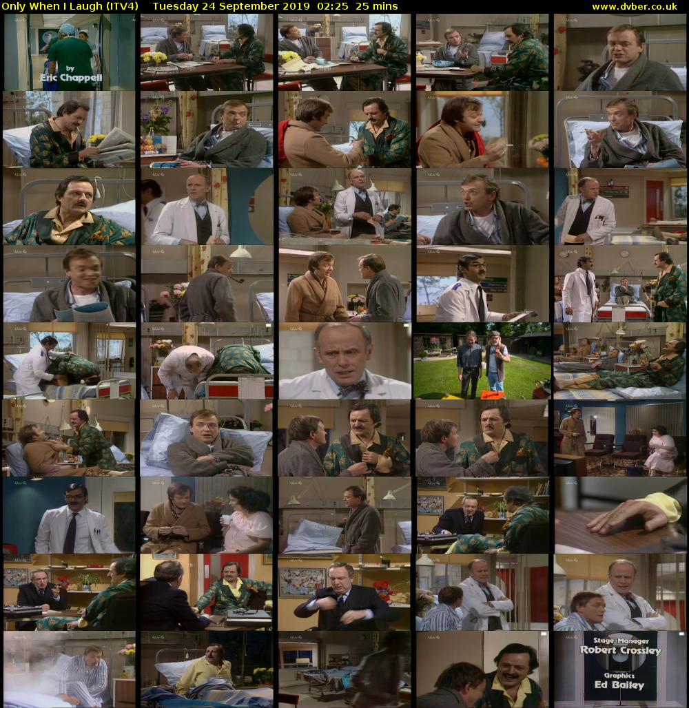 Only When I Laugh (ITV4) Tuesday 24 September 2019 02:25 - 02:50