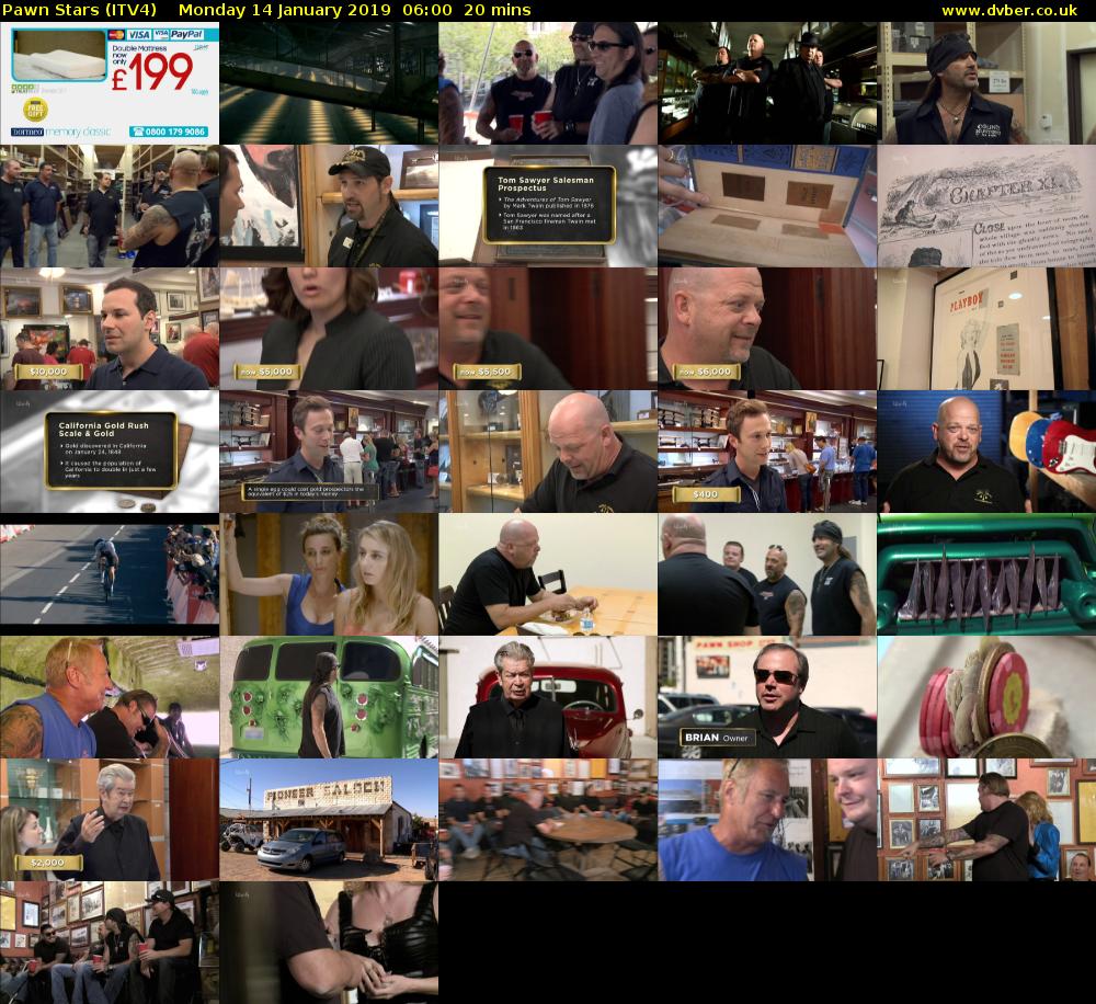 Pawn Stars (ITV4) Monday 14 January 2019 06:00 - 06:20