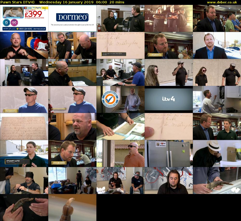 Pawn Stars (ITV4) Wednesday 16 January 2019 06:00 - 06:20