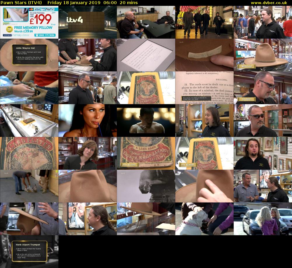 Pawn Stars (ITV4) Friday 18 January 2019 06:00 - 06:20