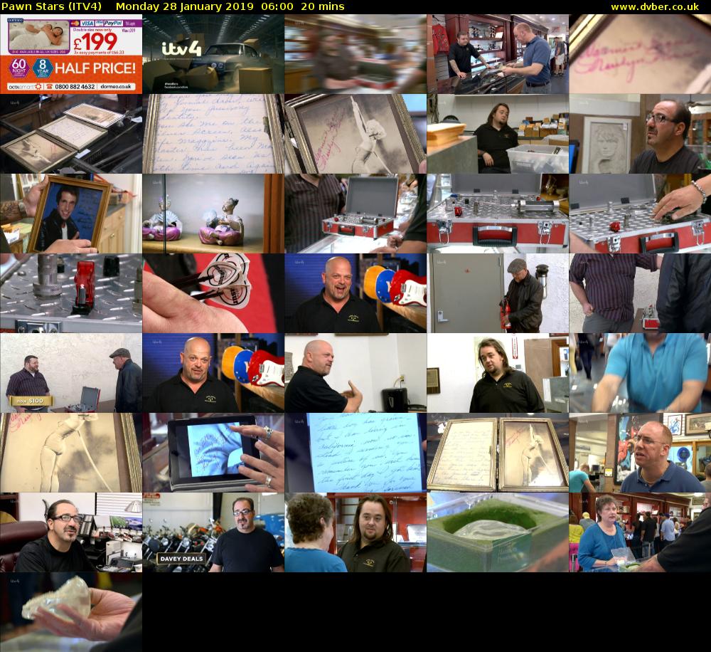Pawn Stars (ITV4) Monday 28 January 2019 06:00 - 06:20