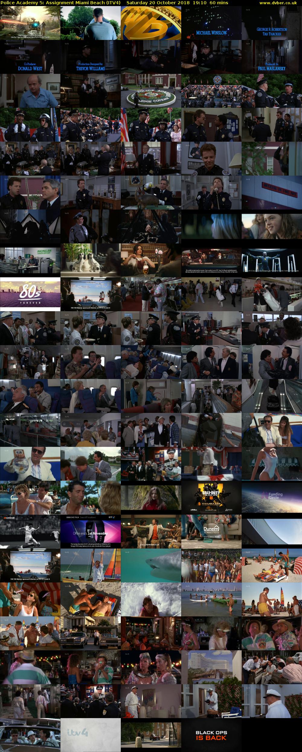 Police Academy 5: Assignment Miami Beach (ITV4) Saturday 20 October 2018 19:10 - 20:10