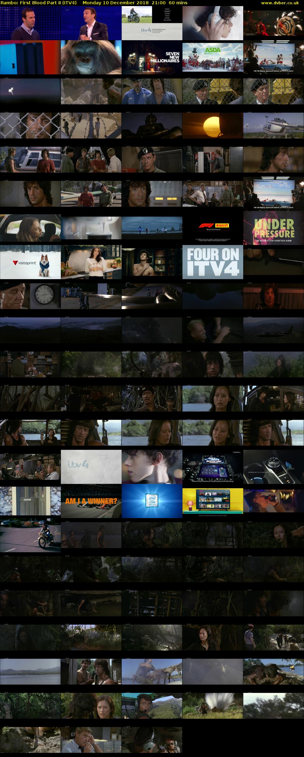 Rambo: First Blood Part II (ITV4) Monday 10 December 2018 21:00 - 22:00