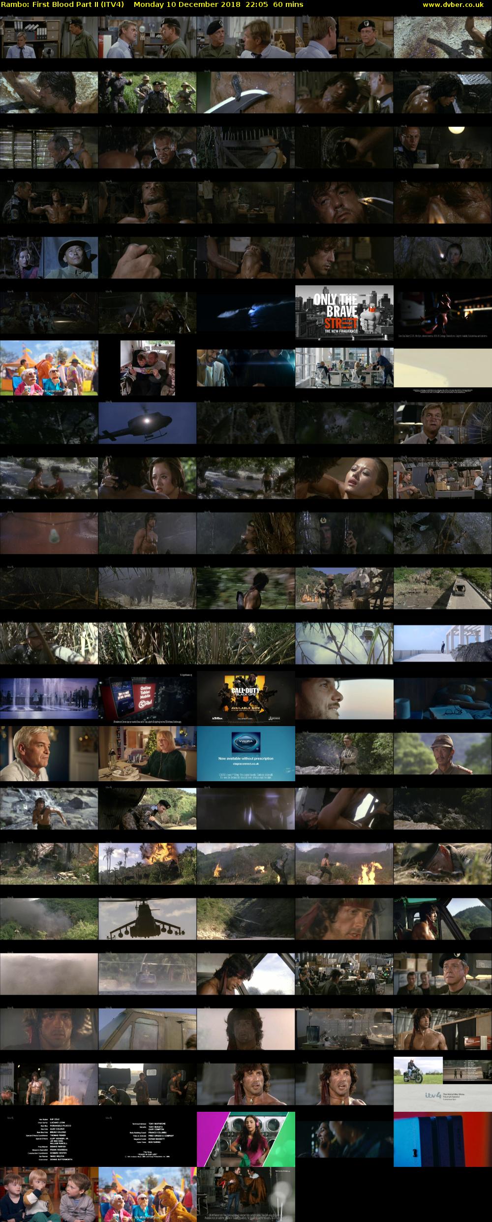 Rambo: First Blood Part II (ITV4) Monday 10 December 2018 22:05 - 23:05