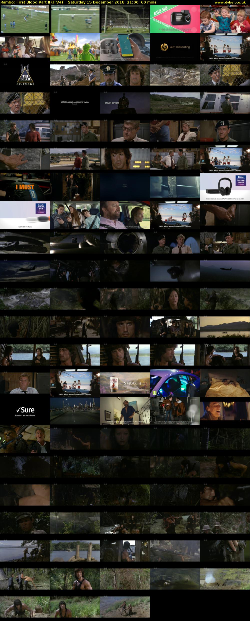 Rambo: First Blood Part II (ITV4) Saturday 15 December 2018 21:00 - 22:00