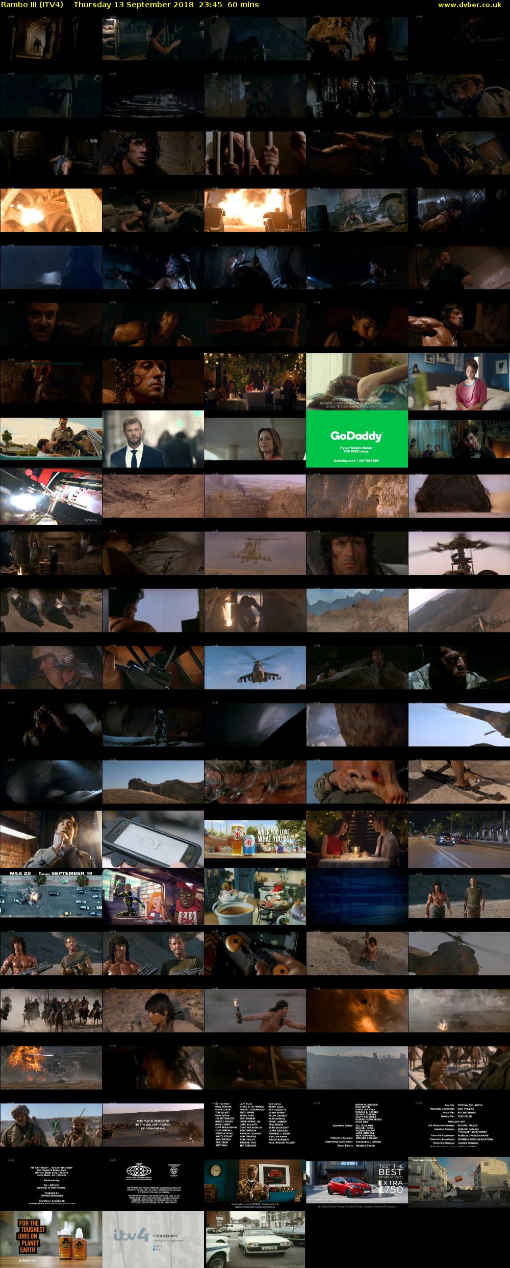 Rambo III (ITV4) Thursday 13 September 2018 23:45 - 00:45