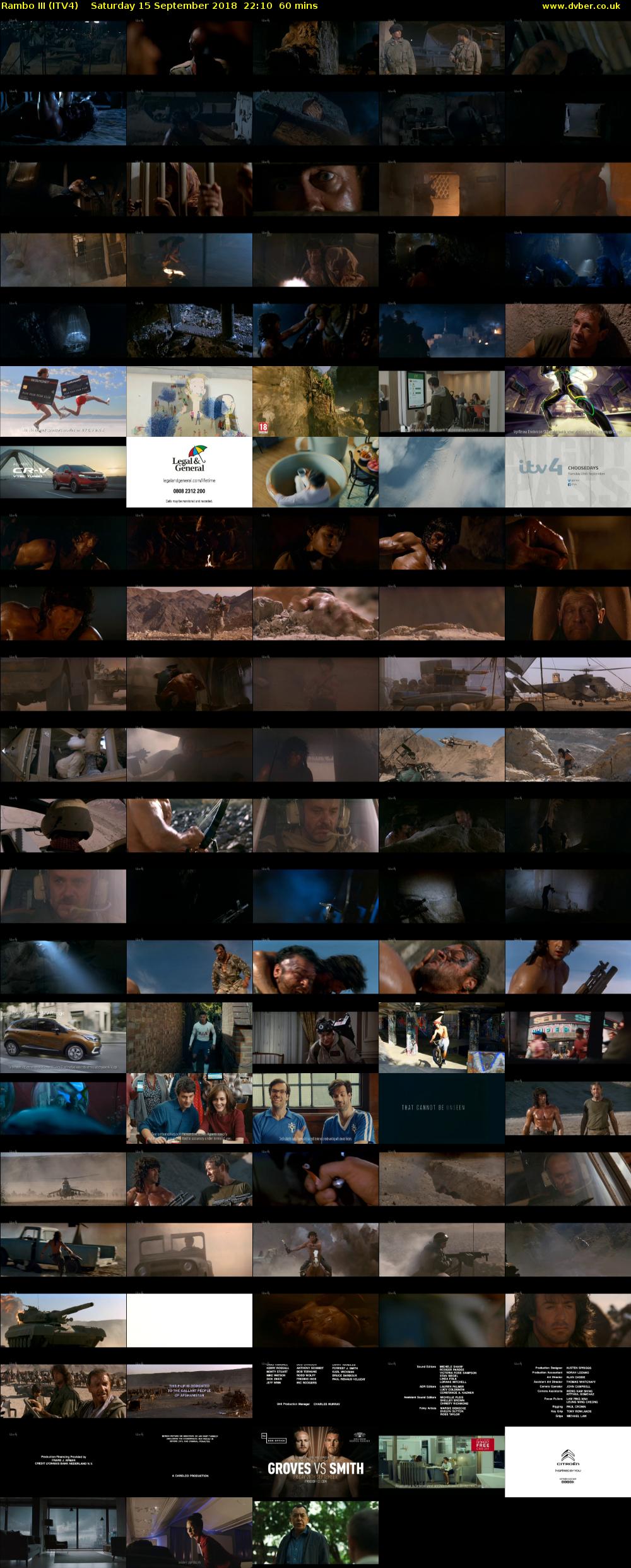 Rambo III (ITV4) Saturday 15 September 2018 22:10 - 23:10