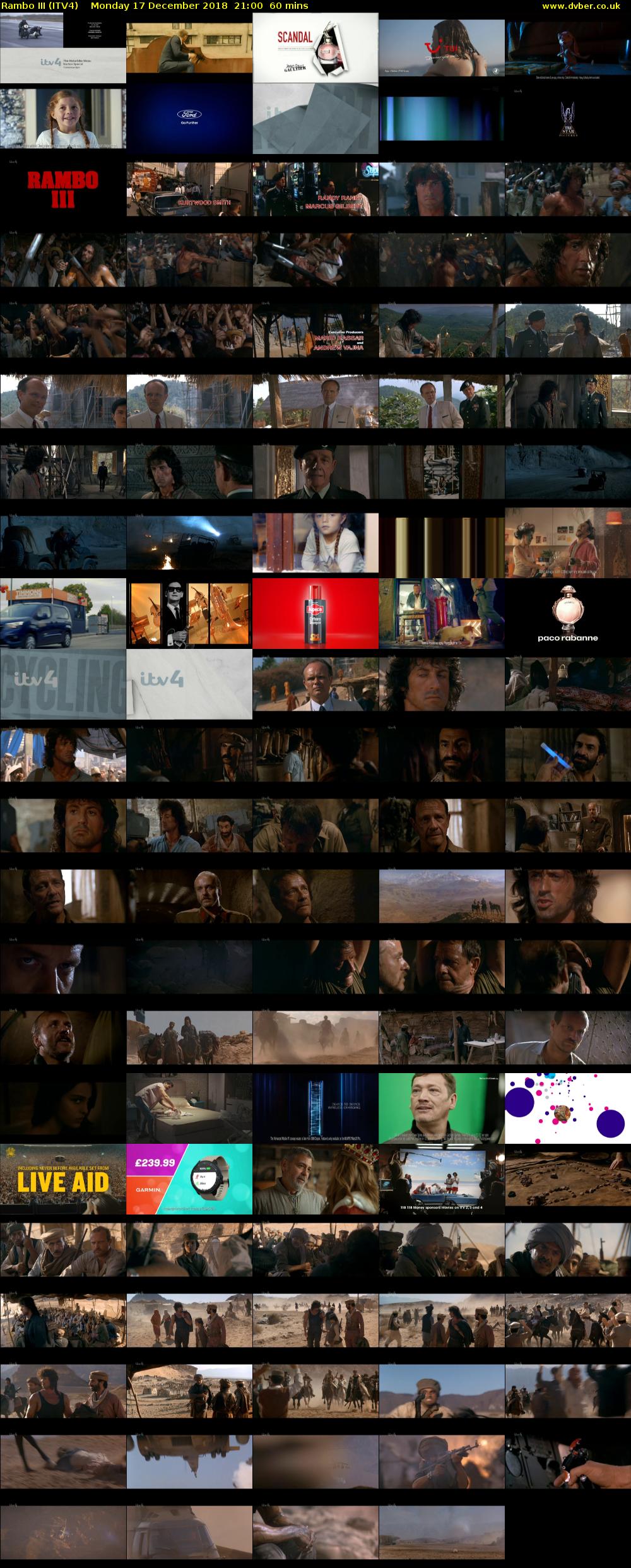 Rambo III (ITV4) Monday 17 December 2018 21:00 - 22:00