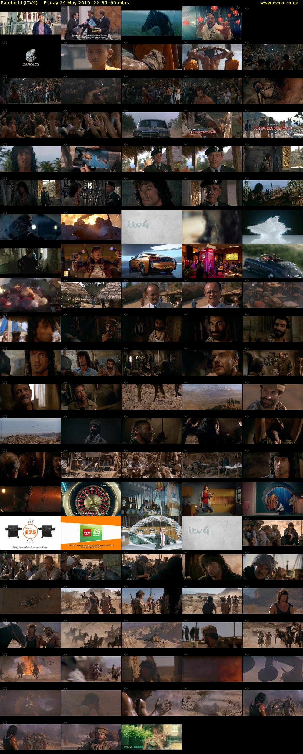 Rambo III (ITV4) Friday 24 May 2019 22:35 - 23:35