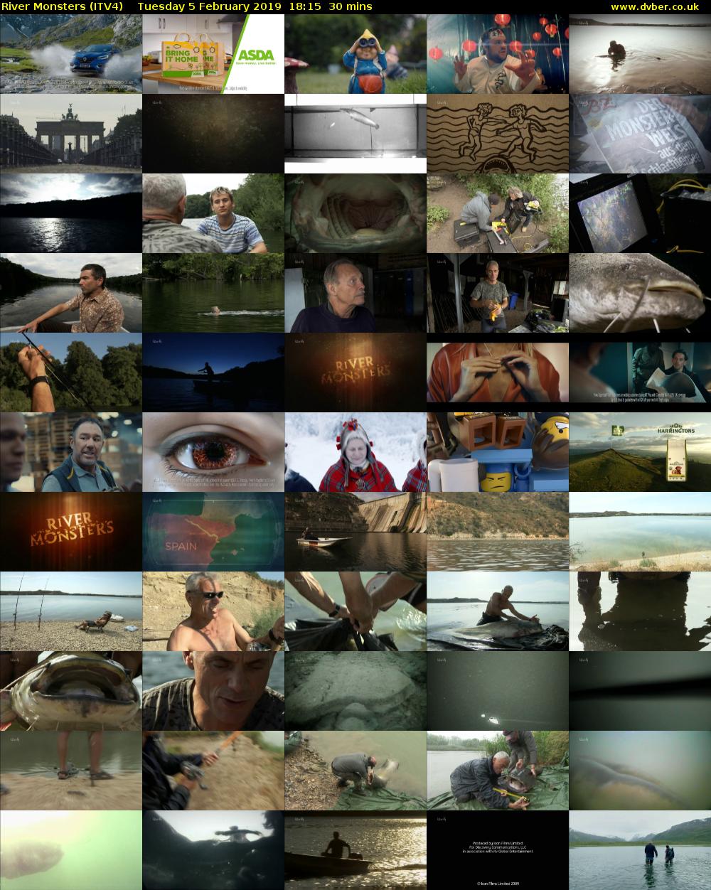 River Monsters (ITV4) Tuesday 5 February 2019 18:15 - 18:45