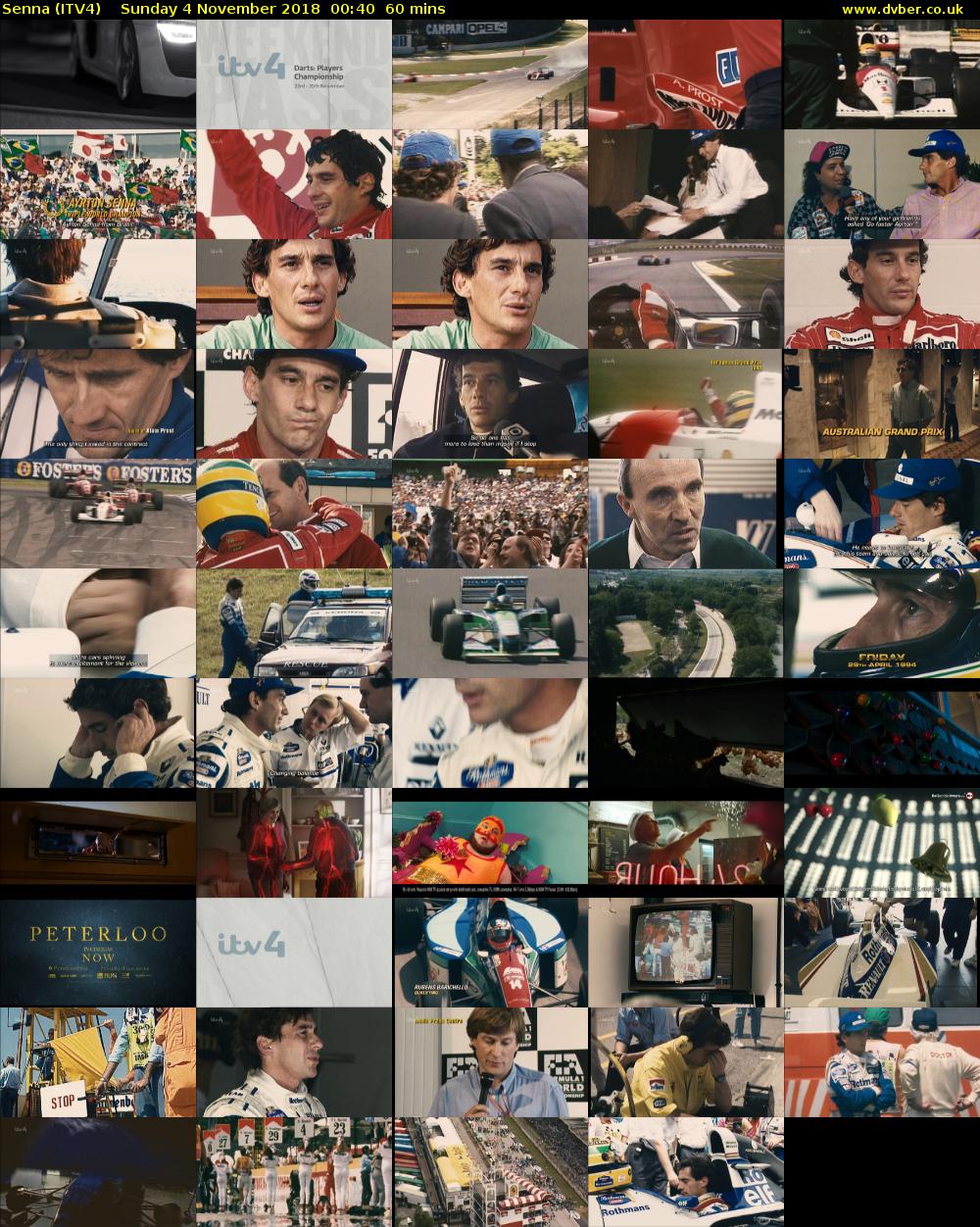 Senna (ITV4) Sunday 4 November 2018 00:40 - 01:40