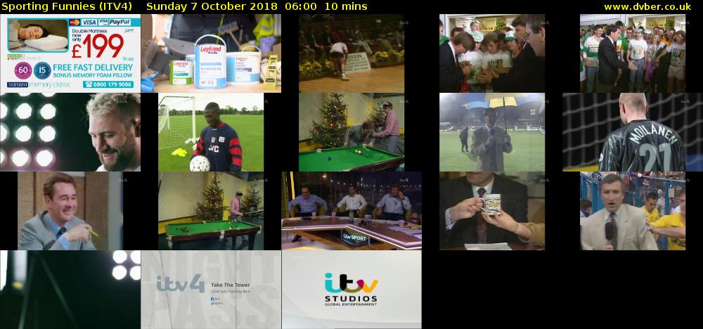 Sporting Funnies (ITV4) Sunday 7 October 2018 06:00 - 06:10